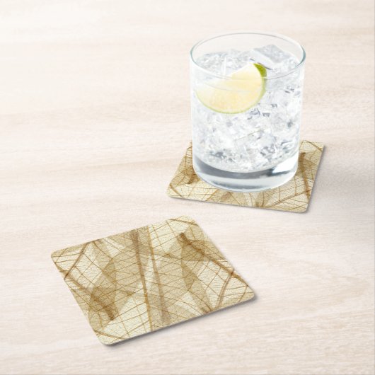 Rustikale, erdgesäumte, beige Blätter Rechteckiger Pappuntersetzer (Vor Ort)