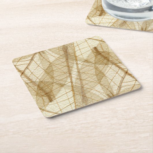 Rustikale, erdgesäumte, beige Blätter Rechteckiger Pappuntersetzer (angewinkelt)