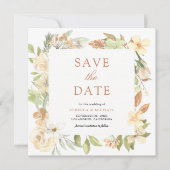 Rustikale, erdgeschweifte Pfirsichblütenhochzeit Save The Date (Vorderseite)