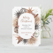 Rustikale, erdgetrocknete Botanicals Frohe Weihnac Feiertagskarte (Stehend Vorderseite)