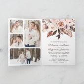 Rustikale Erdig-Elfenbein Blumen QR Code Hochzeit Einladung (Innenseite)
