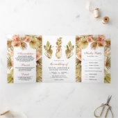 Rustikale, erdige Blumentöpfe, getrocknet Boho Pal Dreifach Gefaltete Einladung (Innenseite)