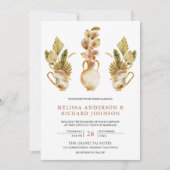 Rustikale, erdige Blumentöpfe, getrocknet Boho Pal Einladung (Vorderseite)