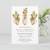 Rustikale, erdige Blumentöpfe, getrocknet Boho Pal Einladung (Stehend Vorderseite)