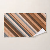 Rustikale, erdige Brown-, Beige und Grauestreifen Badhandtuch Set (Handtuch)