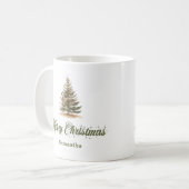 Rustikale, erdige skandinavische Kunst, benutzerde Kaffeetasse (Vorderseite Links)