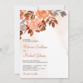 Rustikale, erdige Terrakotta-Blumen-Hochzeit in ei Einladung (Vorderseite)