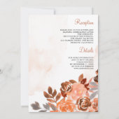Rustikale, erdige Terrakotta-Blumen-Hochzeit in ei Einladung (Rückseite)