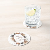 Rustikale Erdnähe Familienname Runder Pappuntersetzer (Vor Ort)