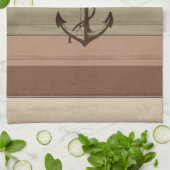 Rustikale Erdtöne aus Holz, nautische Streifen und Geschirrtuch (Gefaltet)