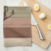 Rustikale Erdtöne aus Holz, nautische Streifen und Geschirrtuch (Viertel Falte)