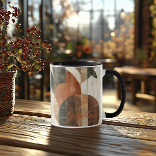 Rustikale Erdtöne - Personalisierte abstrakte Natu Tasse