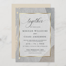 Rustikale Erdung Wasserfarbenpest aus Granitstein Einladung