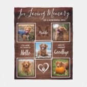 Rustikale Erinnerung an 5-Foto-Haustiere Fleecedecke (Vorderseite)