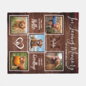 Rustikale Erinnerung an 5-Foto-Haustiere Fleecedecke (Vorderseite (Horizontal))