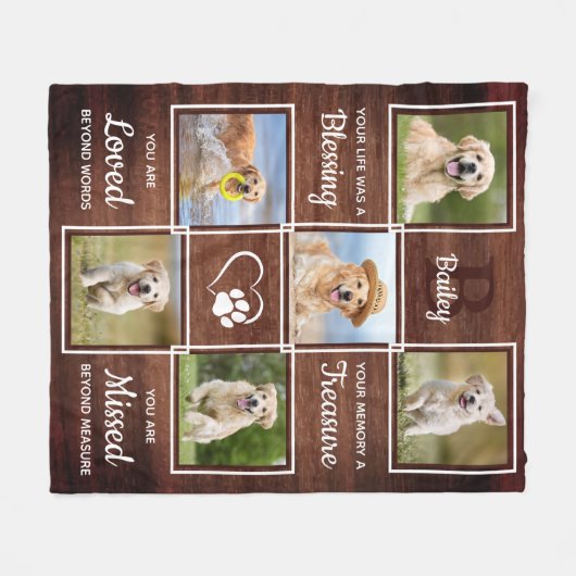 Rustikale Erinnerung an das Haustier Einzigartiges Fleecedecke (Vorderseite (Horizontal))