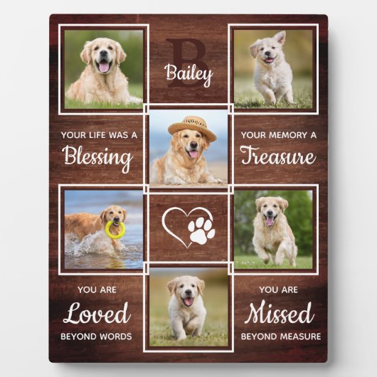 Rustikale Erinnerung an das Haustier Einzigartiges Fotoplatte (Vorderseite)