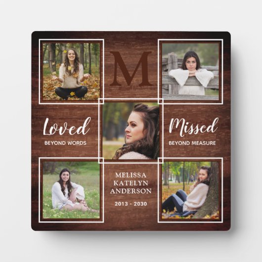 Rustikale Erinnerung an Fotocollage Achtung Fotoplatte (Vorderseite)