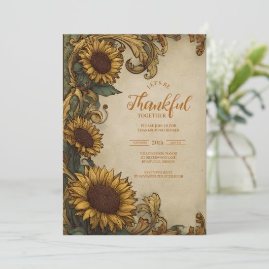 Rustikale Ernte Erntedank Celebration Einladung (Stehend Vorderseite)