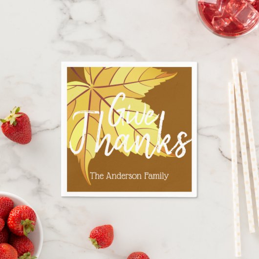 Rustikale Ernte Fall Leaf & Give Danke Serviette (Beispiel)