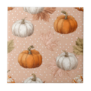 Rustikale Ernte Herbst - Pumpkins & Blätter Fliese