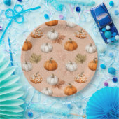 Rustikale Ernte Herbst - Pumpkins & Blätter Pappteller (Party)