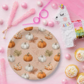 Rustikale Ernte Herbst - Pumpkins & Blätter Pappteller (Party)
