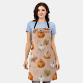 Rustikale Ernte Herbst - Pumpkins & Blätter Schürze (Getragen)