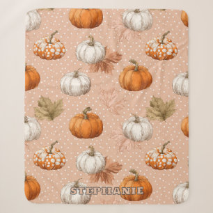 Rustikale Ernte Herbst - Pumpkins & Blätter Sherpadecke