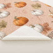 Rustikale Ernte Herbst - Pumpkins & Blätter Sherpadecke (3/4)
