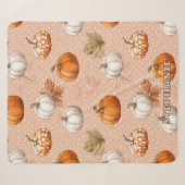 Rustikale Ernte Herbst - Pumpkins & Blätter Sherpadecke (Vorderseite (Horizontal))