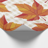 Rustikale Ernte Herbstlaub und Karierte Geschenkpapier (Ecke)