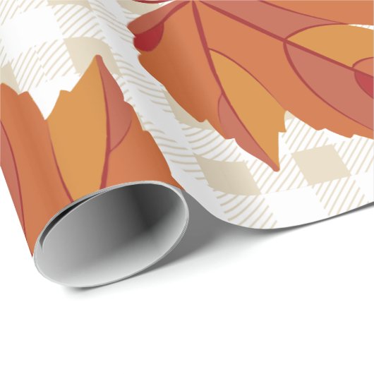 Rustikale Ernte Herbstlaub und Karierte Geschenkpapier (Rolleneckpunkt)