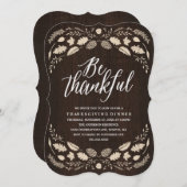 Rustikale Erntedank-Abendessen-Einladung des Einladung (Vorne/Hinten)