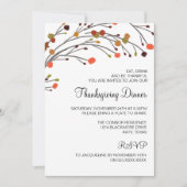 Rustikale Erntedank-Abendessen-Fall-Einladung Einladung (Vorderseite)