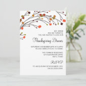 Rustikale Erntedank-Abendessen-Fall-Einladung Einladung (Stehend Vorderseite)