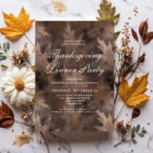 Rustikale Erntedank-Dinnerparty mit Herbstlaub