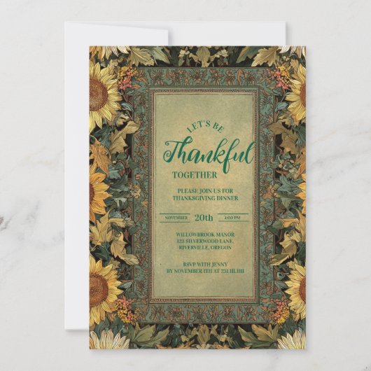 Rustikale Erntedank-Feier Einladung (Vorderseite)