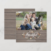 Rustikale Erntedank-Fotokarte Feiertagskarte (Vorne/Hinten)