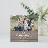 Rustikale Erntedank-Fotokarte Feiertagskarte (Stehend Vorderseite)