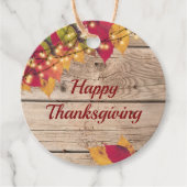 Rustikale Erntedank Herbstlaub Firefly Lights Geschenkanhänger (Vorderseite)