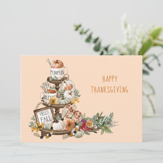 Rustikale Erntedank-Karte (Stehend Vorderseite)