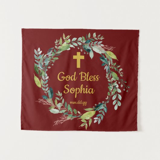 Rustikale erste Kommunion Hintergrund Dekorationen Wandteppich (Vorderseite (Horizontal))