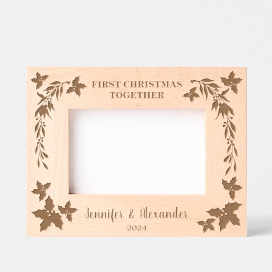 Rustikale Erste Weihnachten zusammen heilig mit Mo Geätzte Rahmen (Vorderseite)