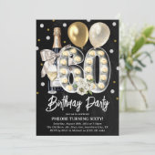 Rustikale Erwachsene 60. Geburtstagsparty Einladung (Stehend Vorderseite)