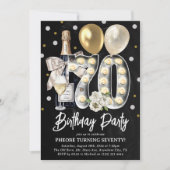 Rustikale Erwachsene 70. Geburtstagsparty Einladung (Vorderseite)