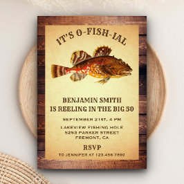 Rustikale Erwachsene Fischen Geburtstagsparty Einl Einladung