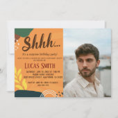 Rustikale Erwachsenenüberraschung Geburtstagsparty Einladung (Vorderseite)