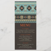 Rustikale Ethnic Tribal Winter Wedding Menükarte (Vorderseite)