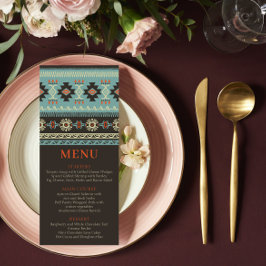 Rustikale Ethnic Tribal Winter Wedding Menükarte